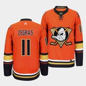 Men's Anaheim Ducks #11 Trevor Zegras Orange Adidas Jersey Dzhi